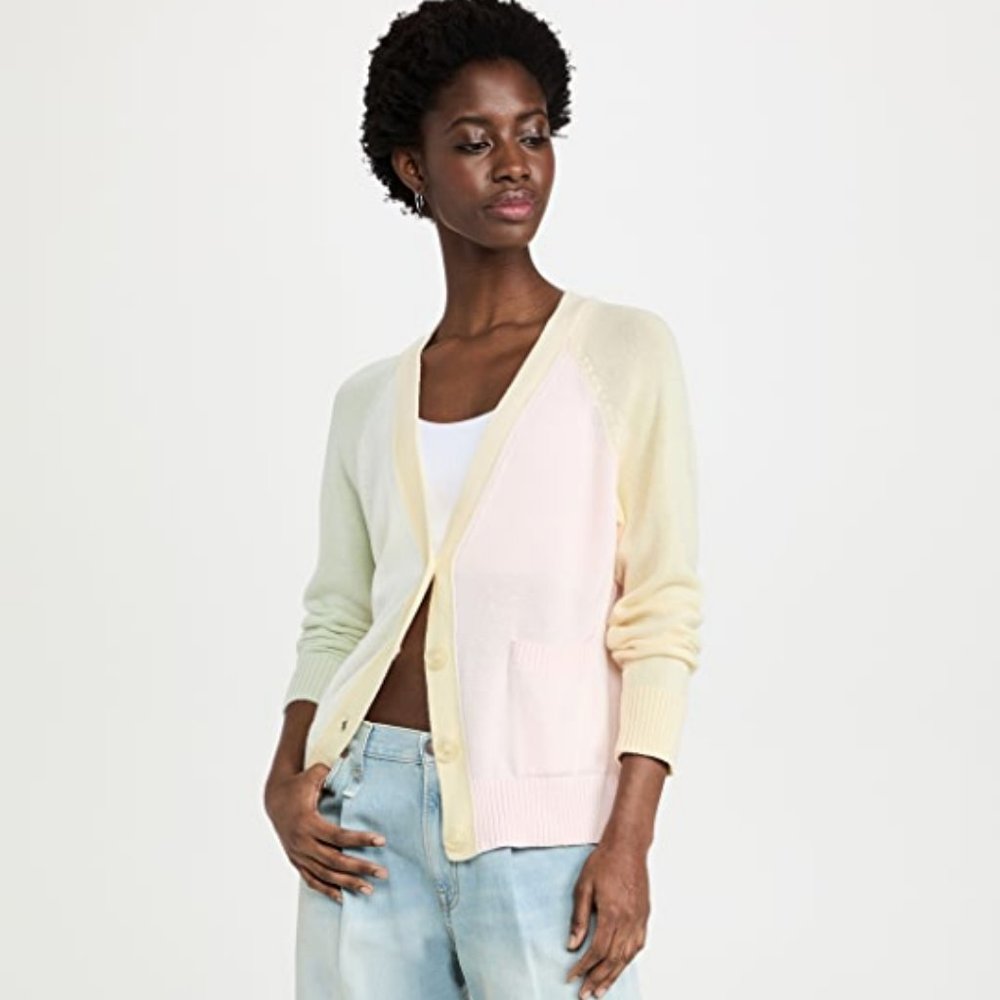 525 colorblock cardigan sweater